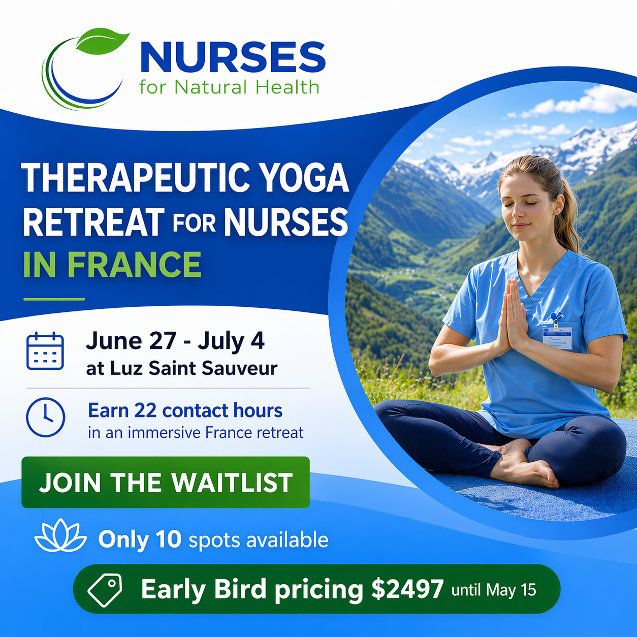 $500 DEPOSIT ONLY - Yoga Retreat and Immersion Program for Nurses