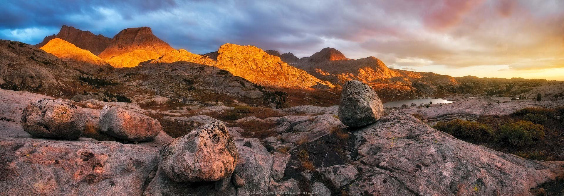 "PROMISE OF LIGHT" - Wind River Range Titcomb Basin Sunset Wyoming Panoramic Fine Art Print by Zack Clothier Photography