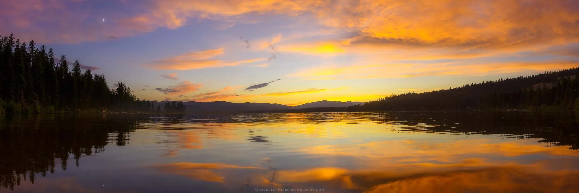 "PLACIDITY" - Placid Lake Sunset Seeley-Swan Montana Panoramic Fine Art Print by Zack Clothier Photography