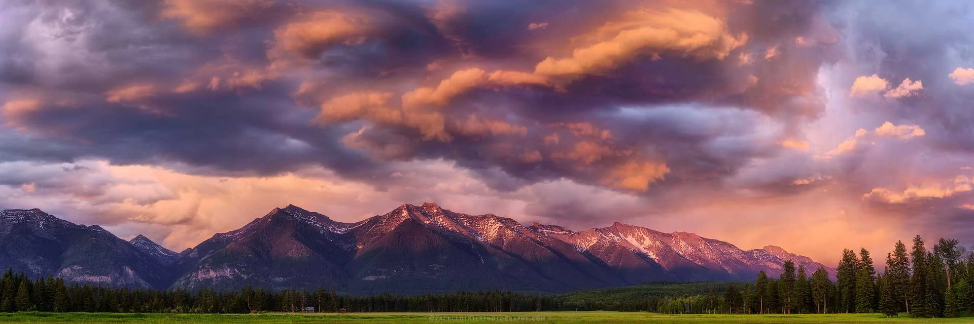 "BIG SKY COUNTRY" - Swan Valley Gordon Ranch Sunset Montana Panoramic Fine Art Print by Zack Clothier Photography