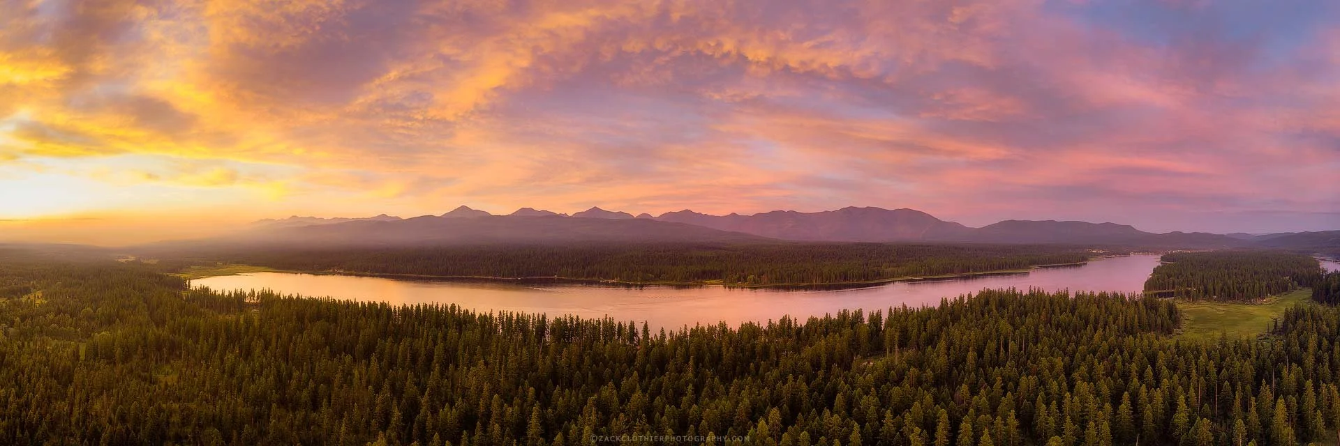 "SUMMER SKY" - Seeley Lake Sunset Montana Panoramic Fine Art Print by Zack Clothier Photography