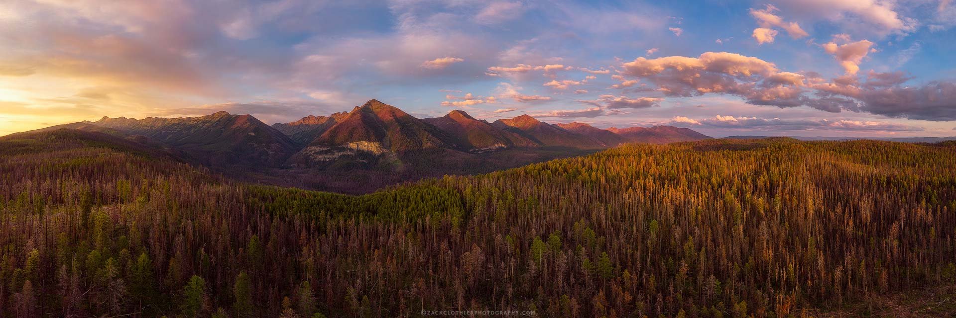 "QUIET LIGHT" - Seeley Swan Mountains Sunset Montana Panoramic Fine Art Print by Zack Clothier Photography