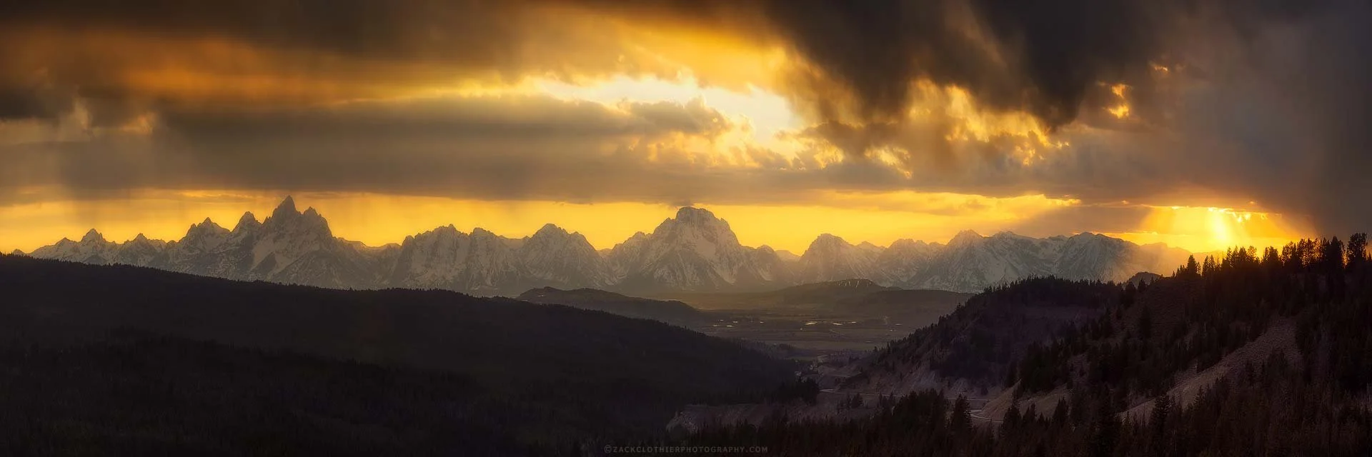 "TETON DREAMS" - Grand Tetons Sunset Wyoming Panoramic Fine Art Print by Zack Clothier Photography