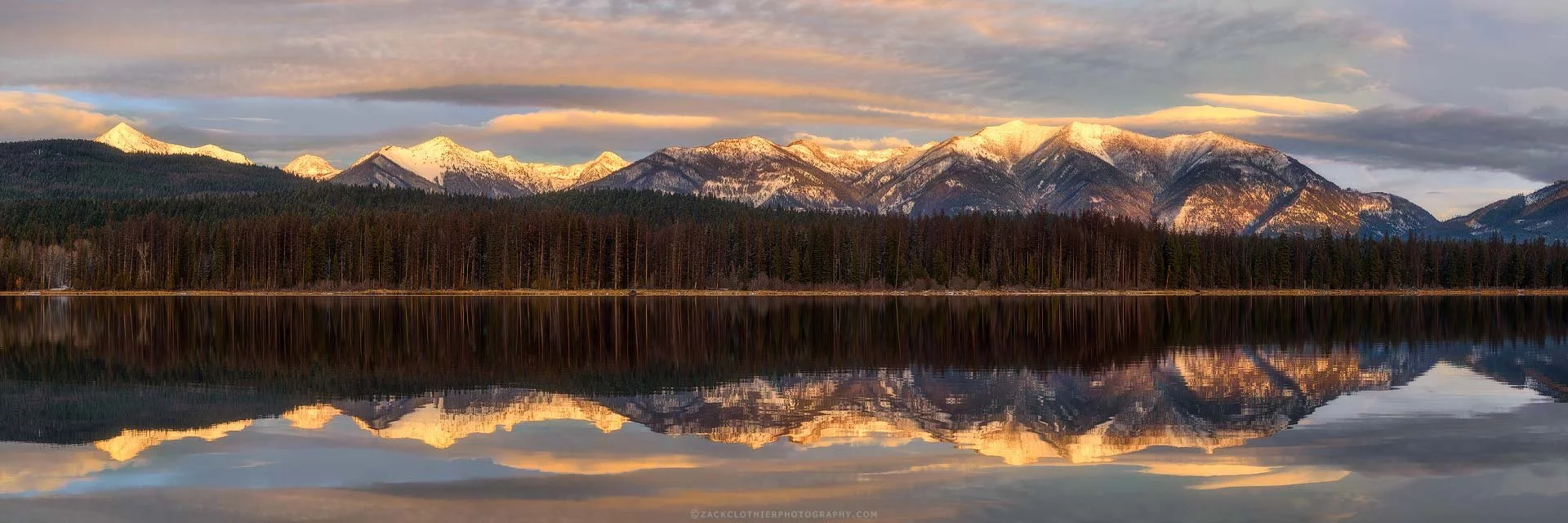 "GOODBYE AUTUMN" - Seeley Lake Autumn Sunset Montana Panoramic Fine Art Print by Zack Clothier Photography