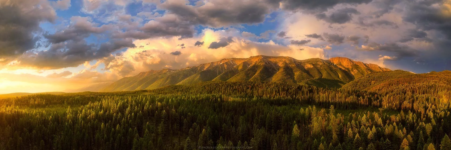 "SUMMER STORM" - Seeley Swan Mountain Sunset Storm Montana Panoramic Fine Art Print by Zack Clothier Photography