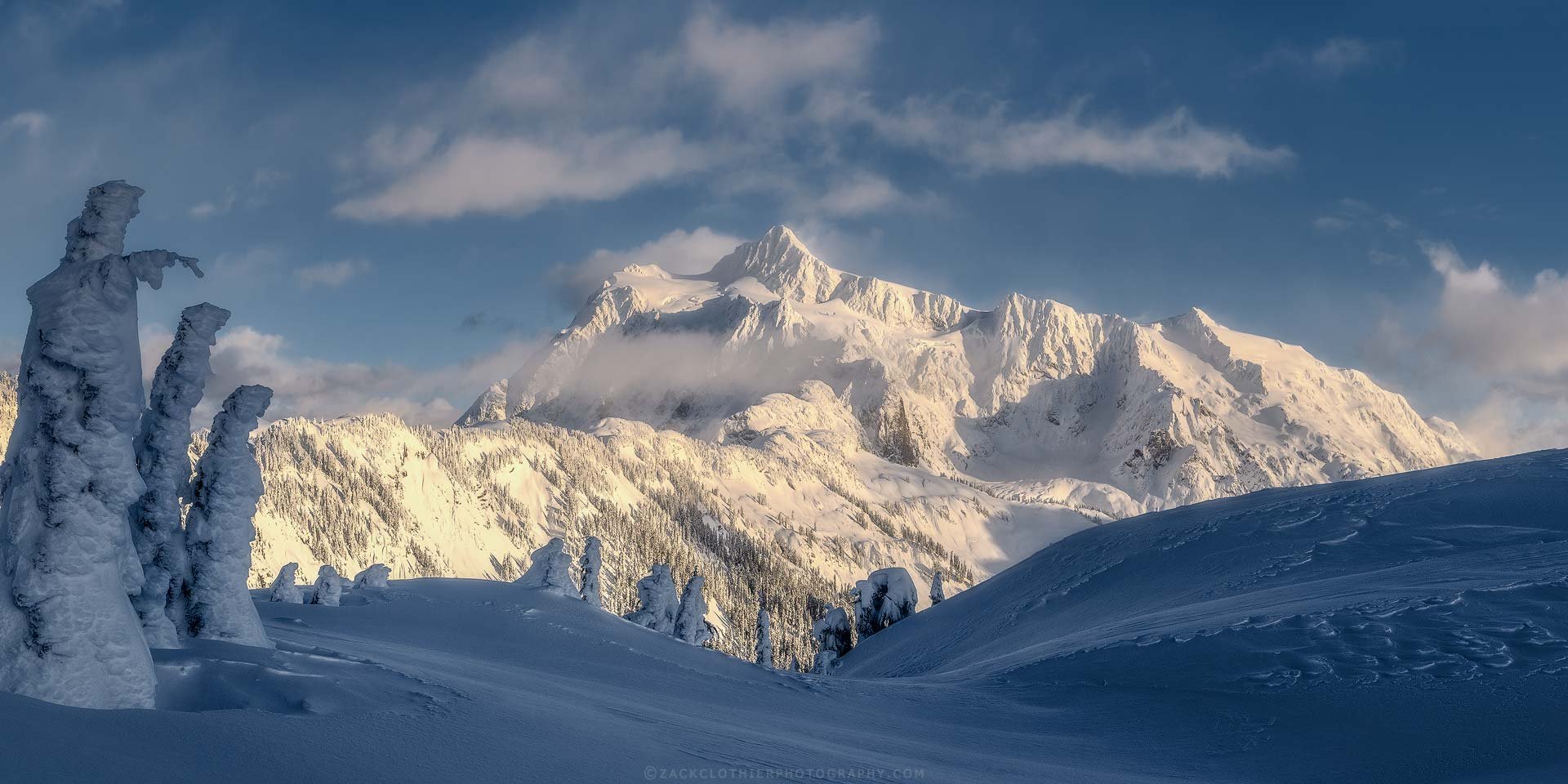 "PARAMOUNT" - Mount Shuksan Winter Sunset North Cascades Washington Pacific Northwest Panoramic Fine Art Print by Zack Clothier Photography