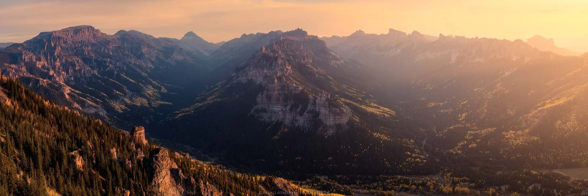 "THE GREAT DIVIDE" - Uncompahgre Wilderness Autumn Sunrise Colorado Panoramic Fine Art Print by Zack Clothier Photography