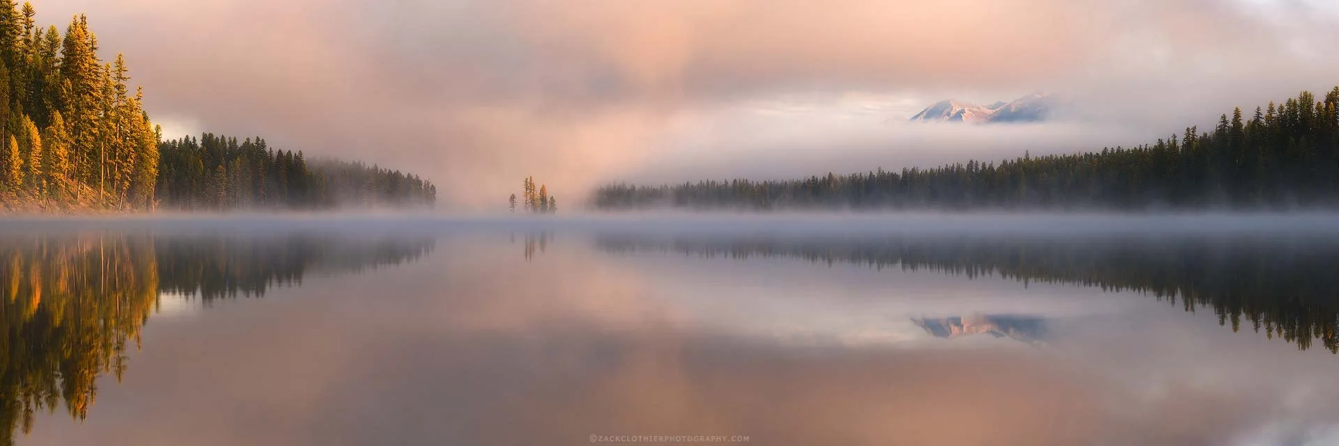 "LOST IN A DREAM" - Seeley Swan Valley Foggy Morning Montana Panoramic Fine Art Print by Zack Clothier Photography