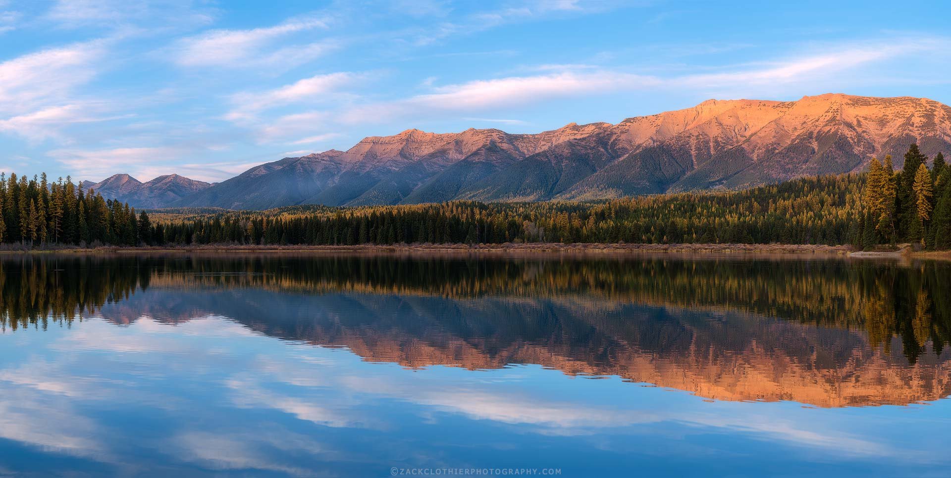 "PEACEFUL EVENING" - Seeley Swan Valley Autumn Sunset Montana Panoramic Fine Art Print by Zack Clothier Photography