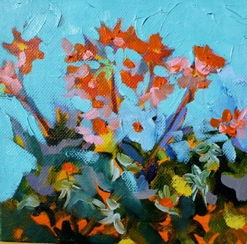 The Bunch Oil on Canvas 6" x 6" SOLD
