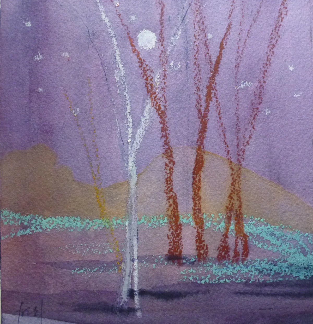 Twilight
6" x 6"
Watercolor and Oil Pastel
SOLD

