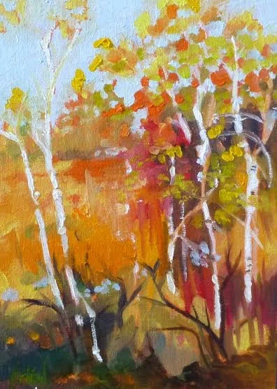 NH Birches Oil on Linen 8" x 6" $185