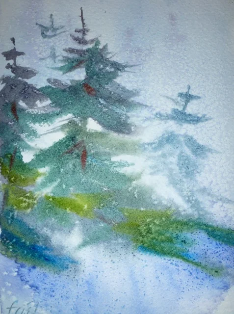 Winter Trees II
Watercolor
5" x 7"
$65