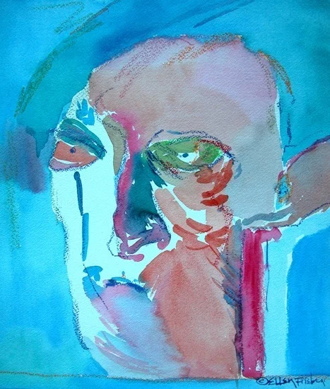 Blue Collar
Watercolor & oil pastel
20" x 20"
$500
