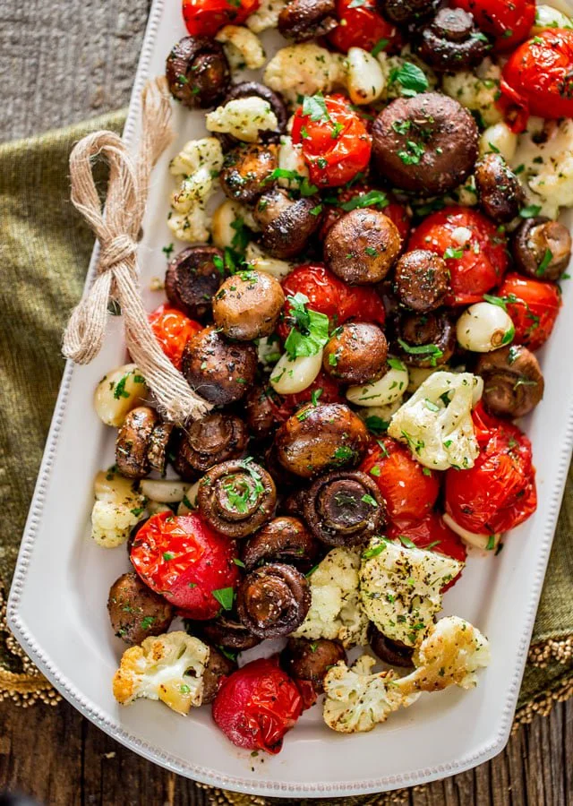 Italian Roasted Mushrooms and Veggies via Jo Cooks