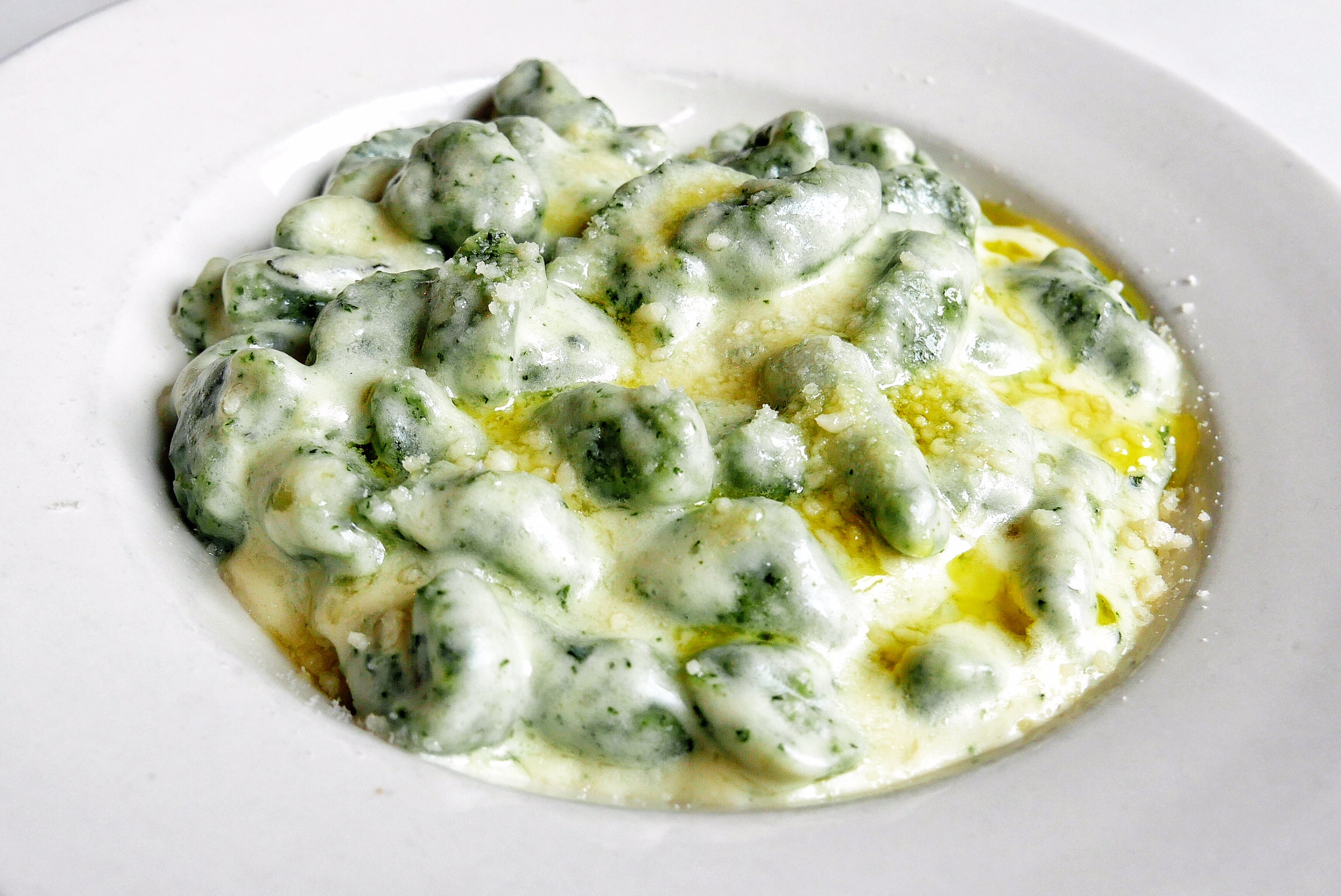 Spinach Gnocchi in a Gorgonzola Cream Sauce