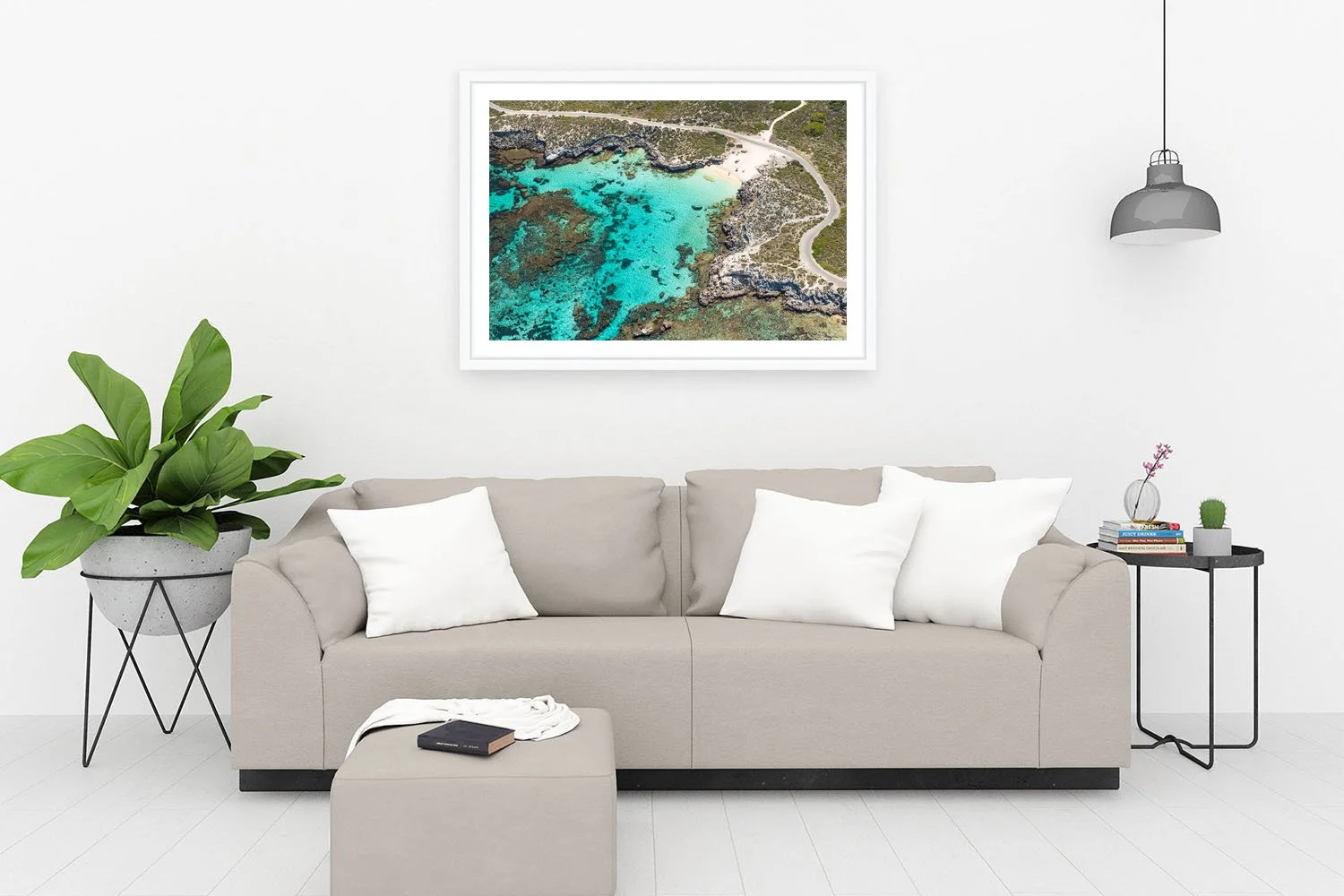 LITTLE SALMON BAY - CESSNA STYLE - FRAMED PRINT WHITE.jpg