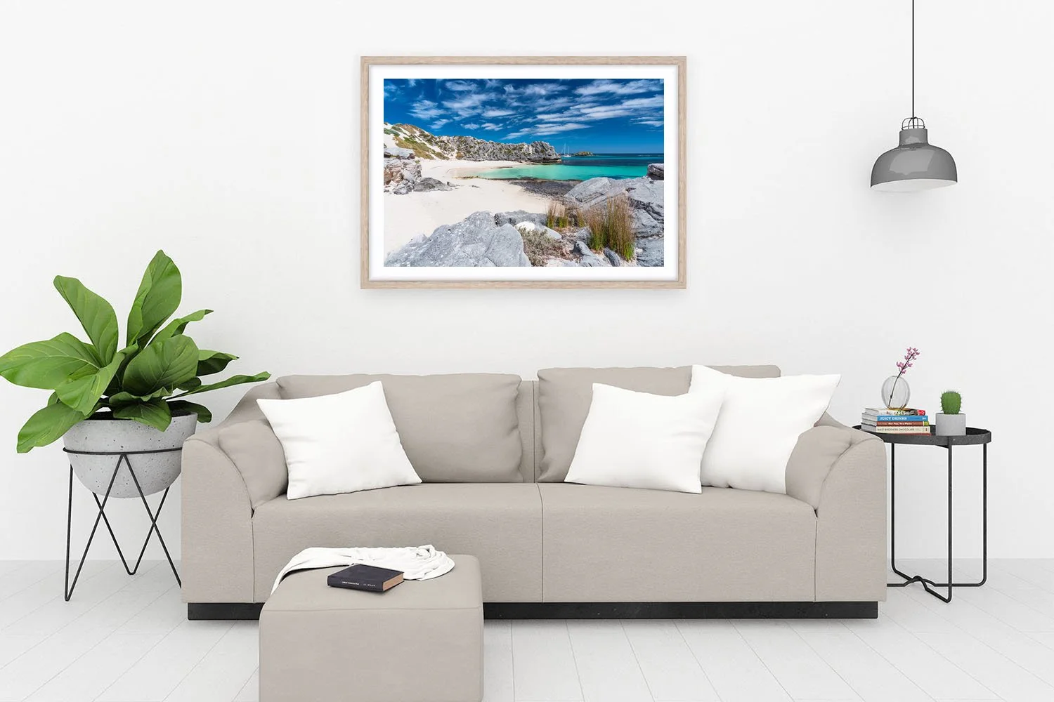 LITTLE PARAKEET BAY - POSTCARD PERFECTION - FRAMED PRINT OAK.jpg