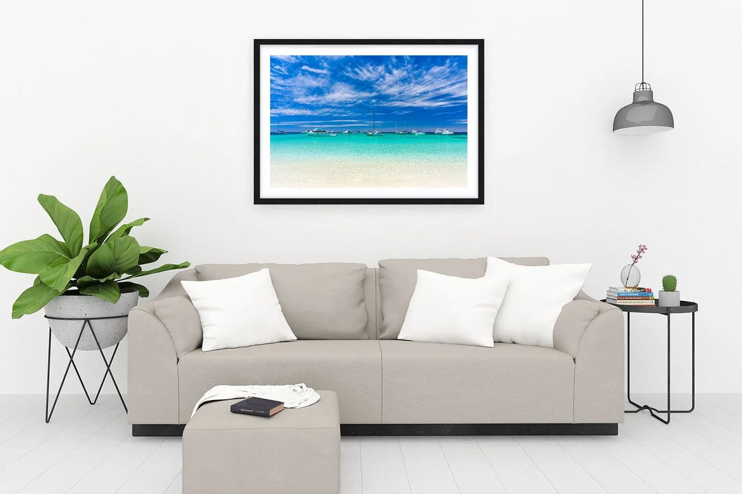 LONGREACH BAY - POSTCARD PERFECT - FRAMED PRINT BLACK.jpg