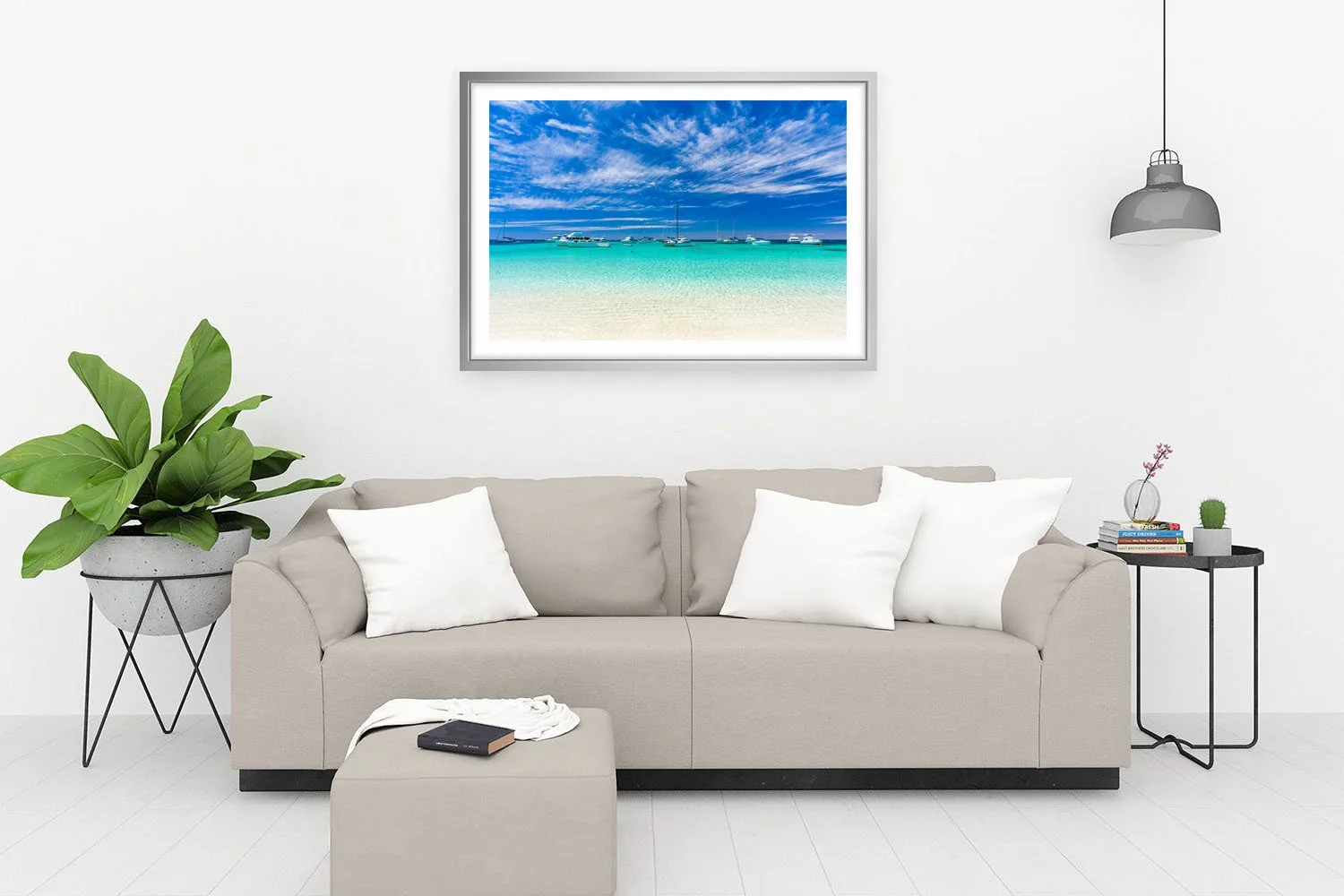 LONGREACH BAY - POSTCARD PERFECT - FRAMED PRINT SILVER.jpg