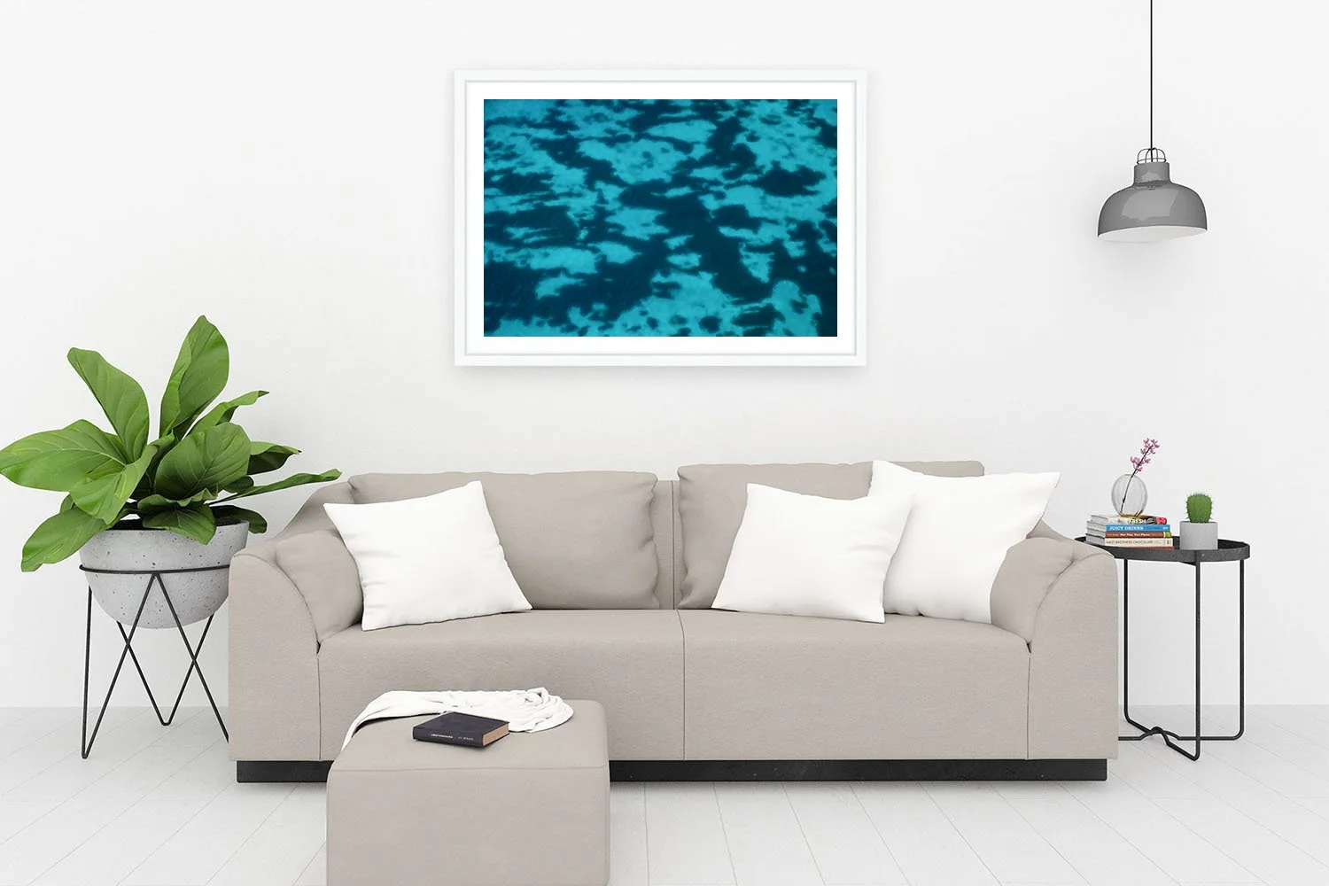 ROTTNEST ISLAND - SEAGRASS PATTERNS - FRAMED PRINT WHITE.jpg