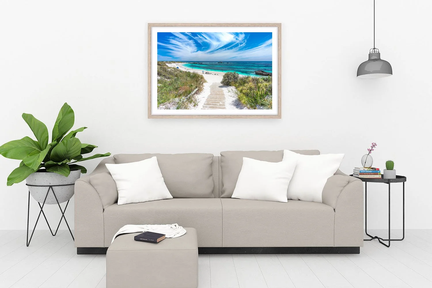 PINKY BEACH - WELCOME MAT - FRAMED PRINT OAK.jpg