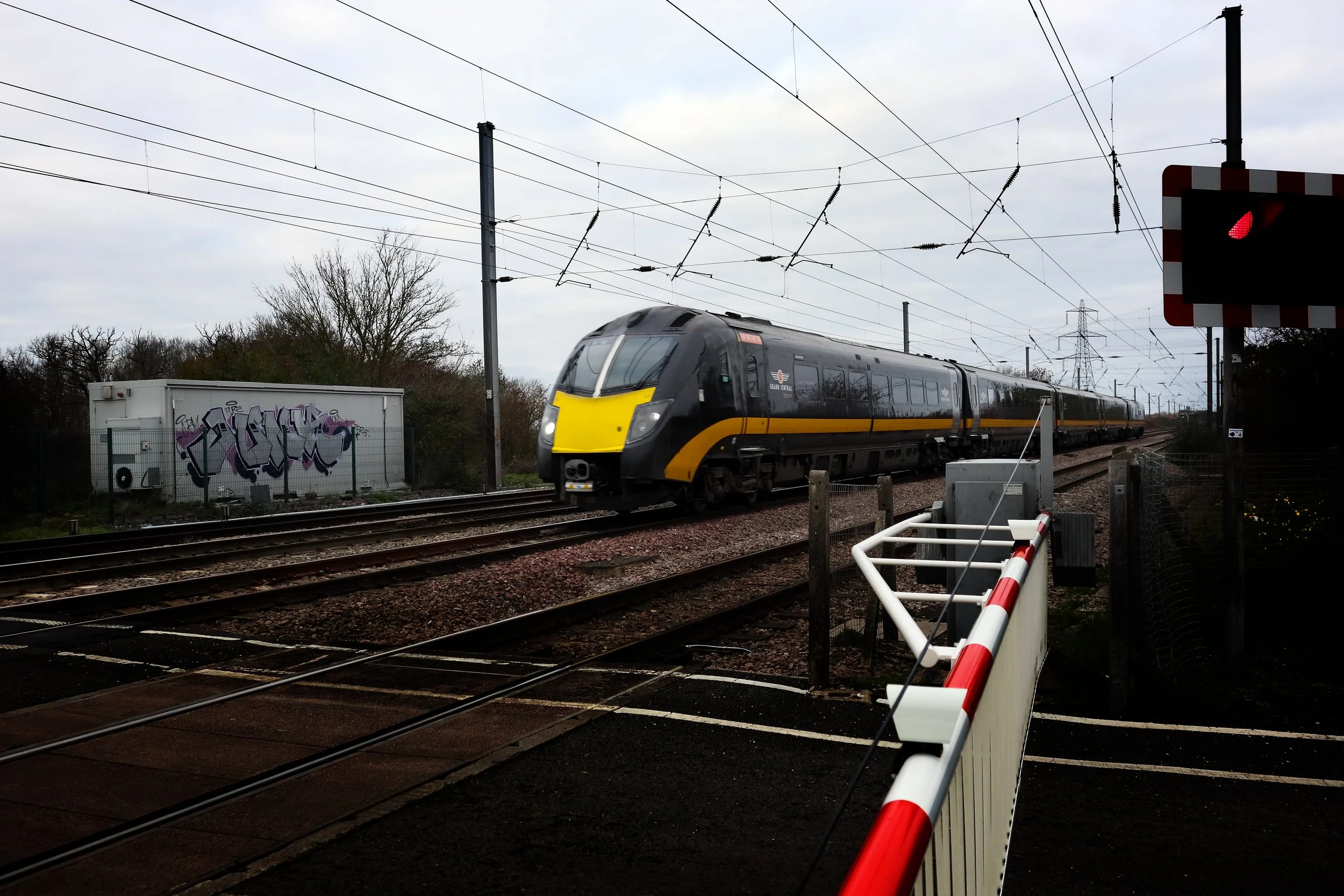 Fast Train Passing Tempsford on the East Coast Main Line