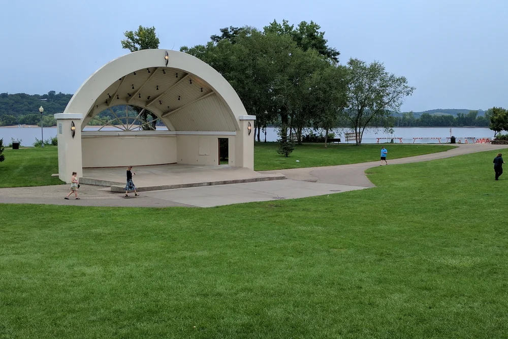 Free concerts are held during summer at the Lakefront Park Bandshell - on the St Croix river - in Hudson, Wisconsin, USA