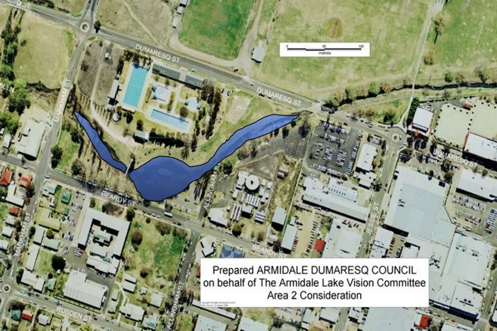 Candidate area 2 - north of TAFE - proposed by Armidale Lake Vision committee in 2002