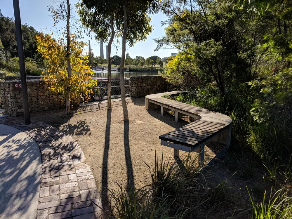 Attractive seating near water features