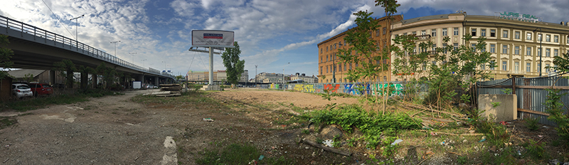 Urban wasteland where Manifesto Market now stands in between Nové Mesto + Karlîn