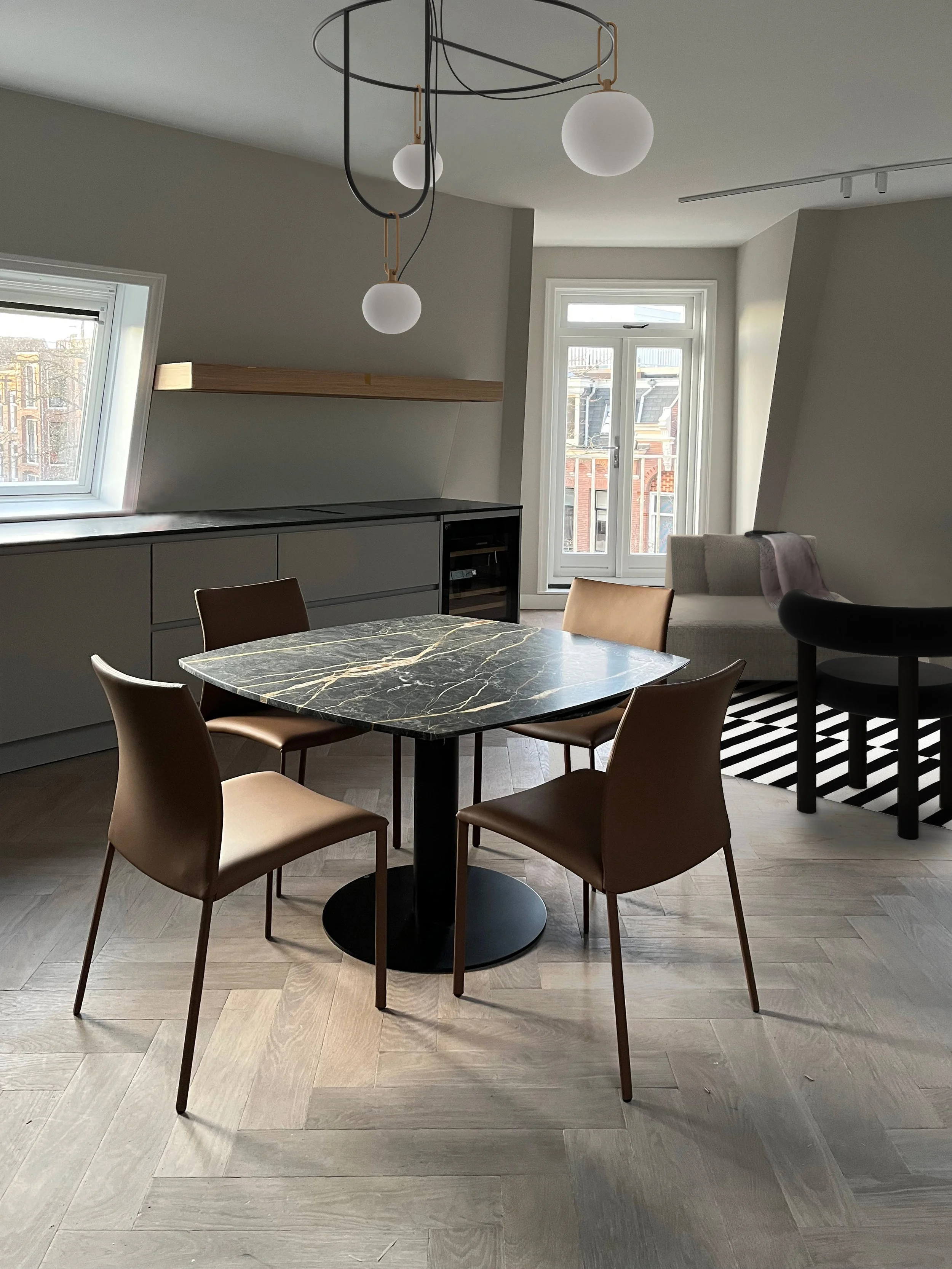  Extendable Draenert Tital table gives flexibility for everyday and dinner settings 