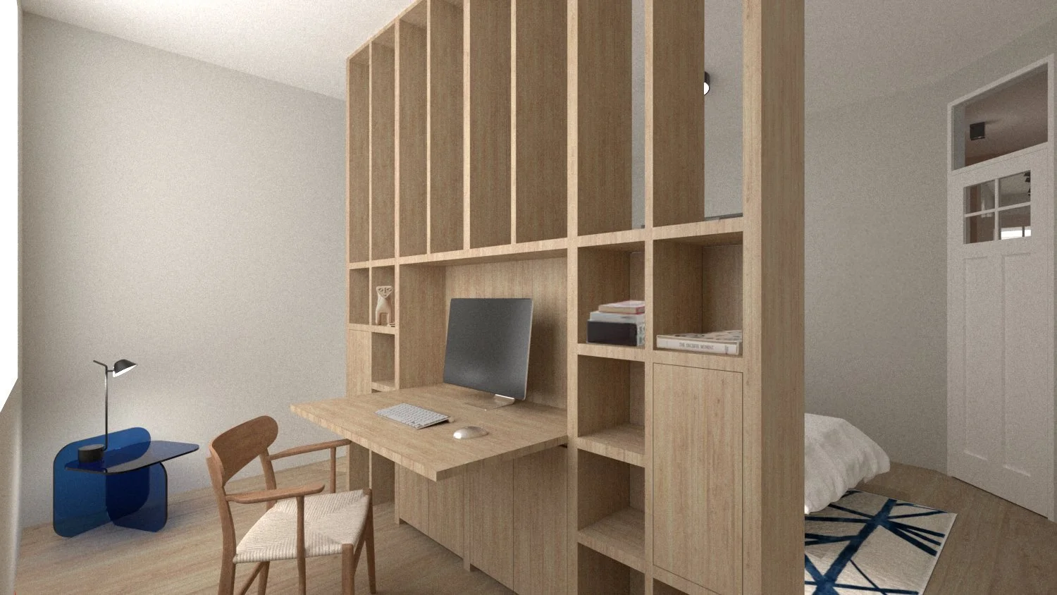  Bedroom partition forms home work corner 
