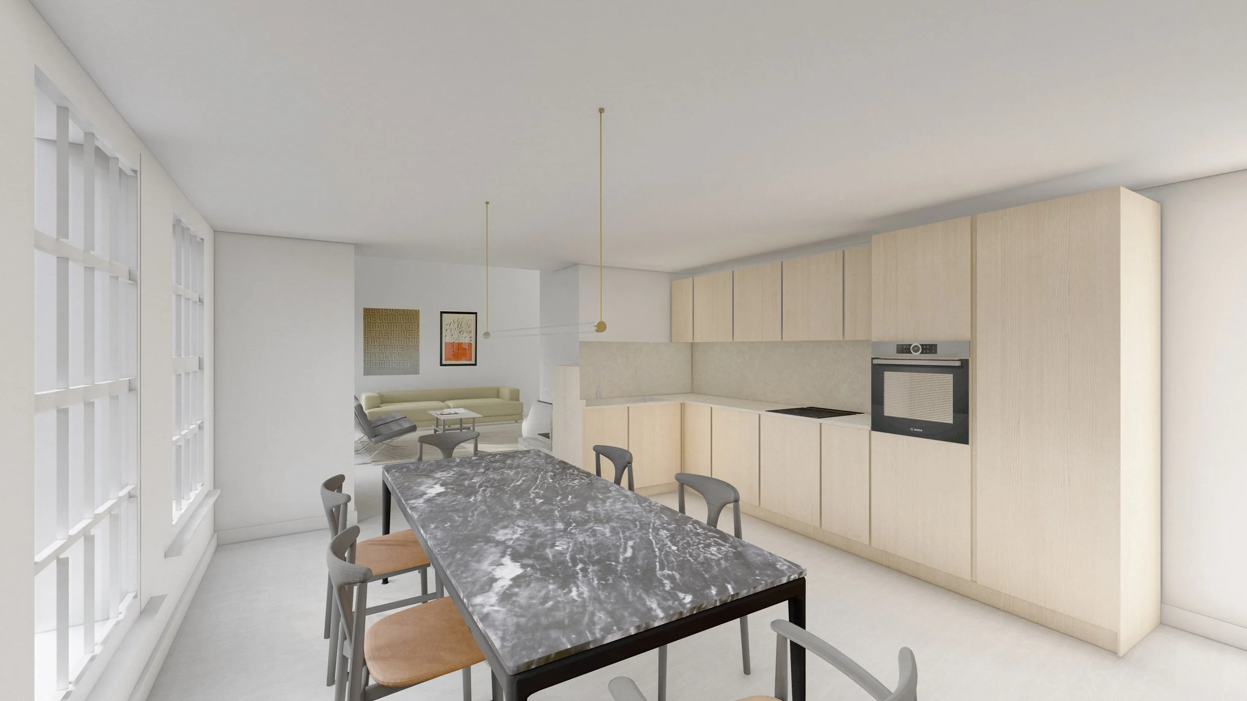  Kitchen view into living room 