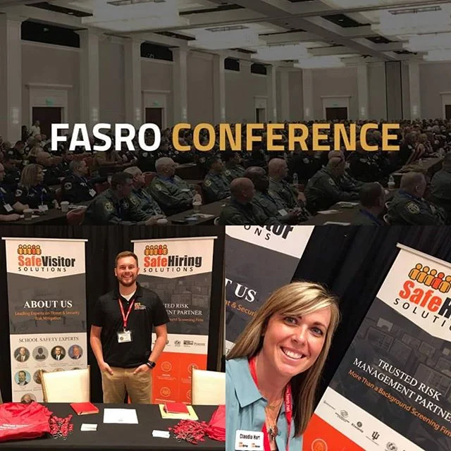 This week Claudia and Isaac are attending the Florida Association of School Resource Officers Conference 2019. FASRO provides one of the most advanced and comprehensive training programs for school-based police and school administrators and is also one of the oldest and most experienced school policing organizations in the United States with currently over 800 members. Keep up the great work!
*
*
*
*
*
*
#PreventativeSecurity #Safety #Security #BackGroundChecks #Police #Schools #Conference #VisitorManagementSystem #SafeHiringSolutions #SafeVisitorSolutions #TrustedRiskManagement #SecurityAssessments #ArrestMonitoring
#FASRO2019