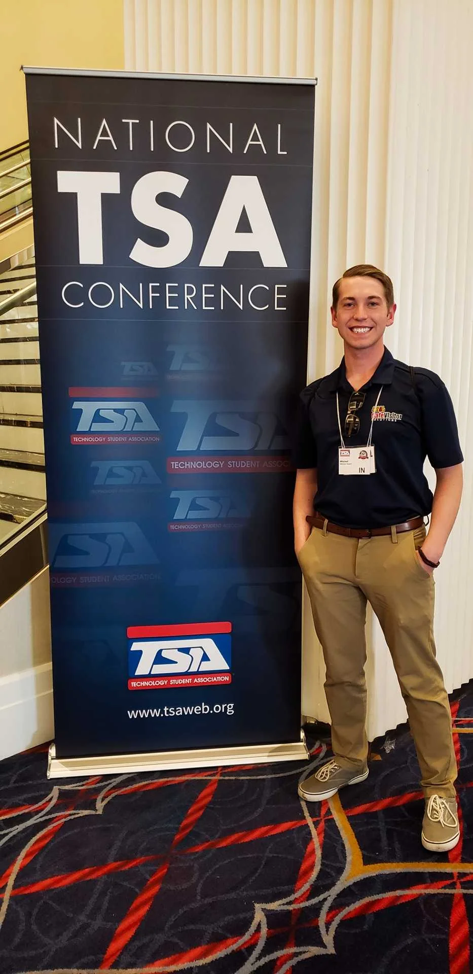 Mitchell at the nation Technology Student Association conference in D.C.
