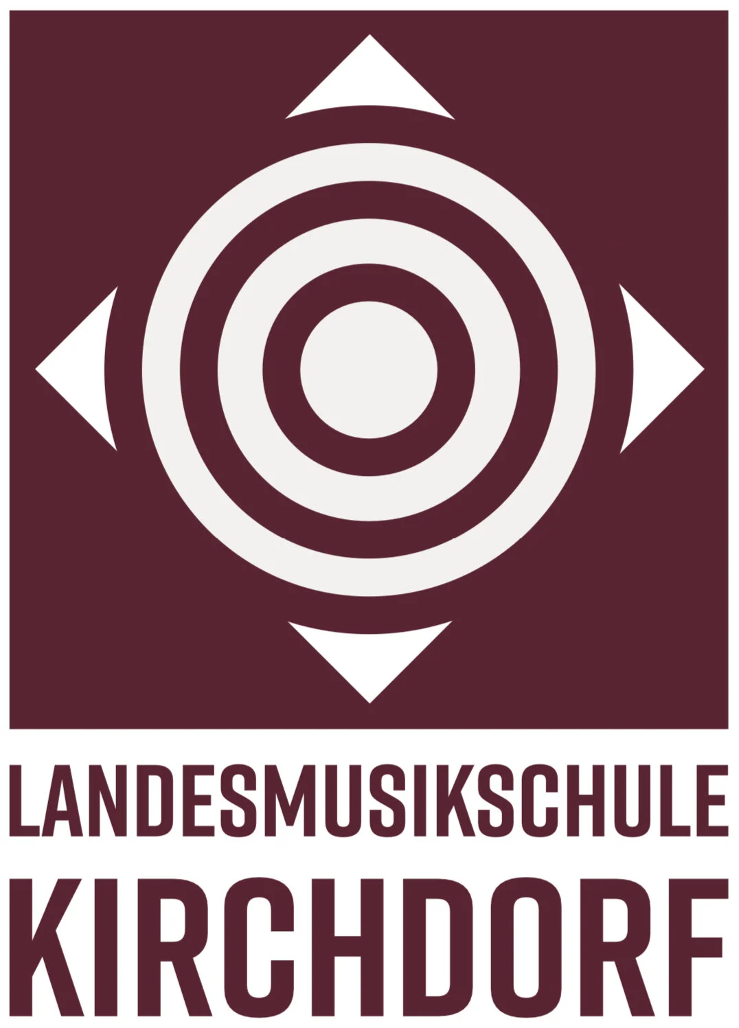 Logo der Landesmusikschule Kirchdorf in Rot-Weiß