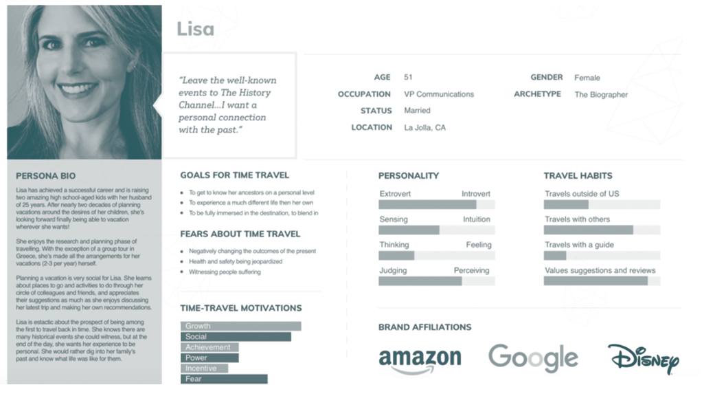 1 of 3 personas developed based on research and interviews.