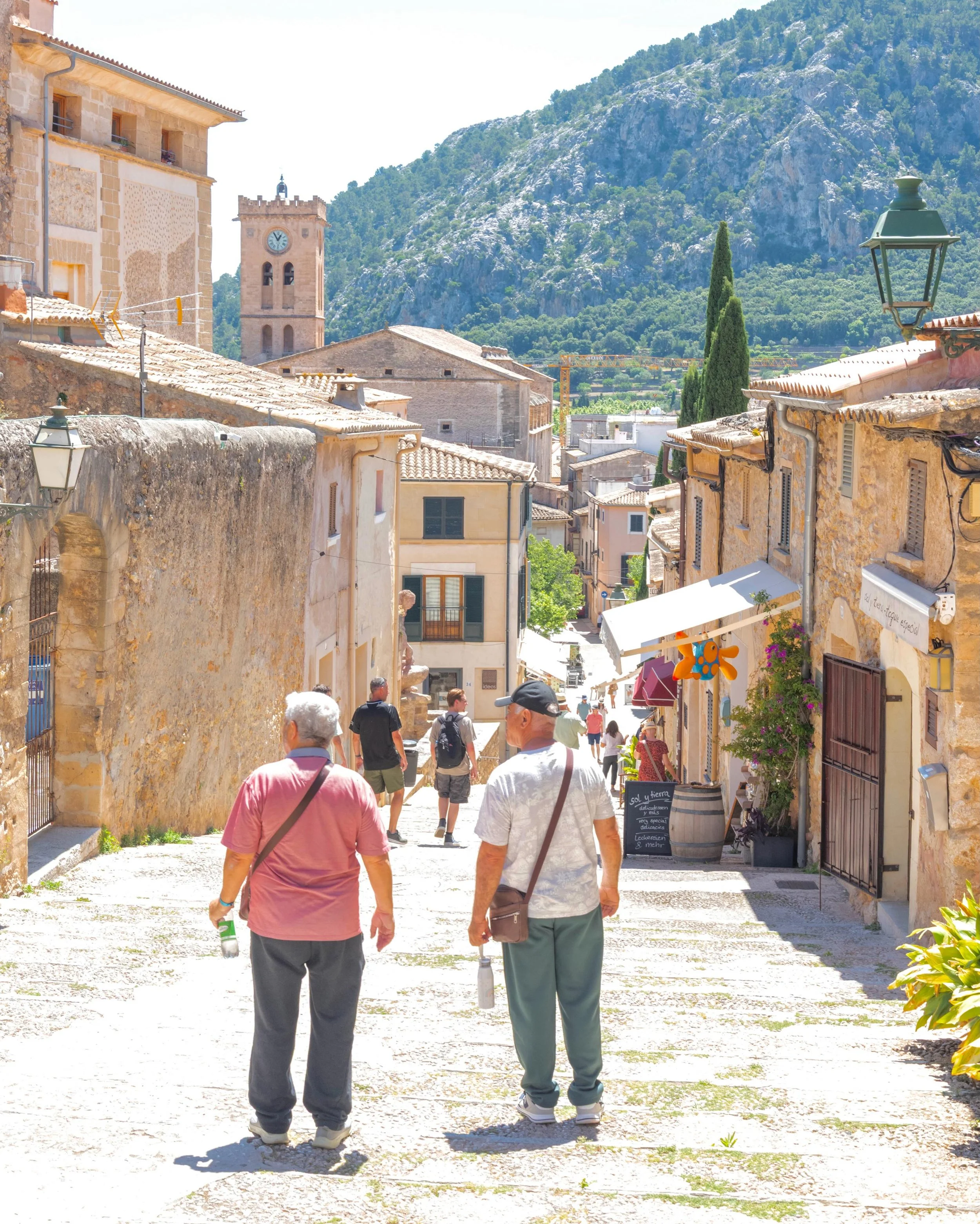 The Calvari Steps (Escalones del Calvari) are a famous, cypress-lined stairway located in the old town of Pollen&ccedil;a in Mallorca, Spain. Consisting of exactly 365 steps - one for each day of the year - the climb leads to an 18th-century hilltop 