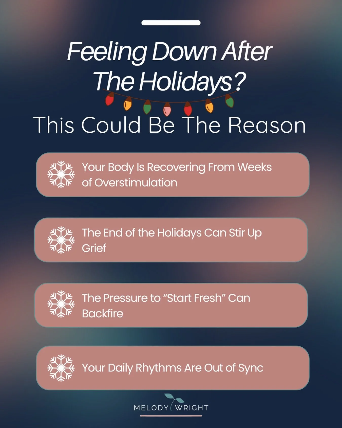 The week after the holidays always feels strangely quiet.
The decorations are still out, the house looks lived-in, and yet&hellip; something feels different.

Heavier. Slower. A little emptier.

You might notice yourself moving through the days with 