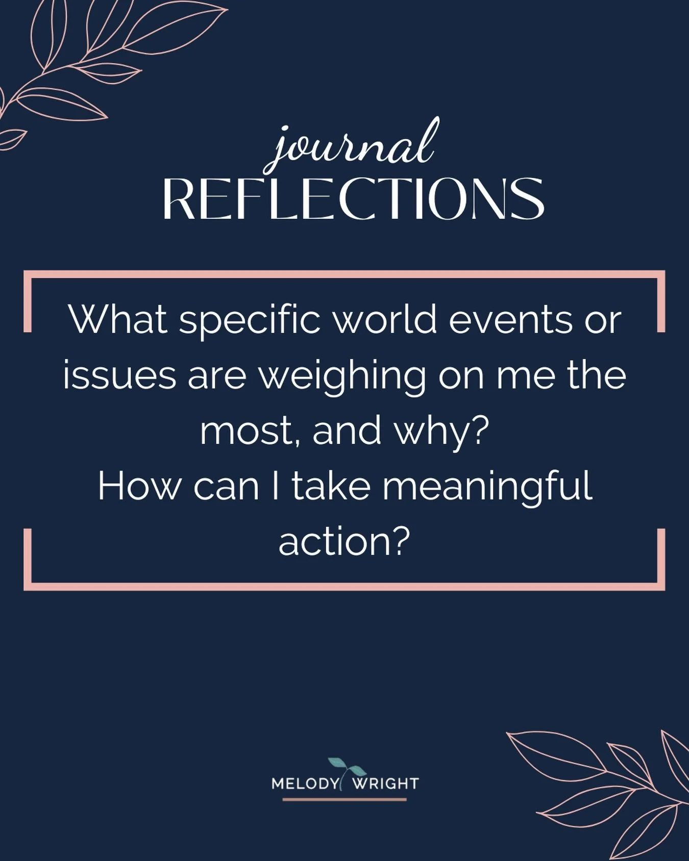 When the weight of the world feels overwhelming, it&rsquo;s easy to get stuck in a cycle of anxiety and helplessness.

But taking a moment to reflect can help you process what&rsquo;s weighing on you and find small, meaningful ways to take action.

J