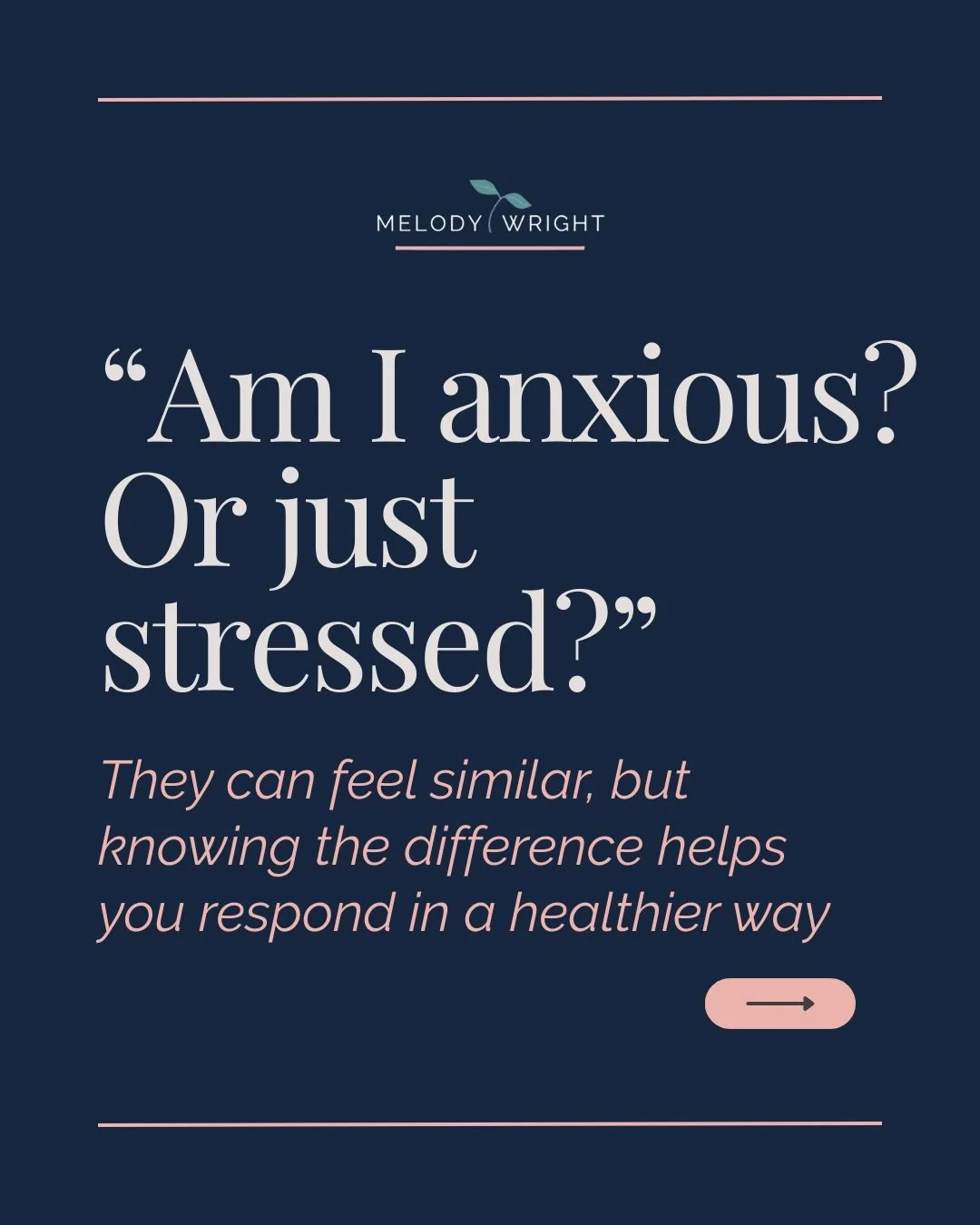 Have you ever caught yourself wondering&hellip; is this stress, or is it anxiety?

They can feel almost identical in your body&hellip;your chest gets tight, your thoughts start racing, your shoulders tense, your energy dips.

And sometimes, you don&r