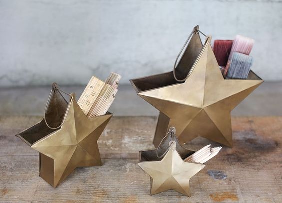Large Brass Star Pot £29.95 I love these Abesso brass star pots, they promise to add elegance to small storage. Dress your desk or shelf and fill them with pens, paint brushes and other useful items. www.hilaryandflo.co.uk