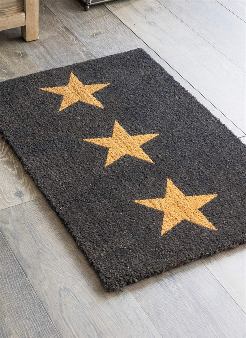 Doormat, 3 Stars (Large- in Charcoal) - £25.00 Crafted in Coir this 3 Stars doormat is a striking way to greet guests as they enter the house. www.gardentrading.co.uk