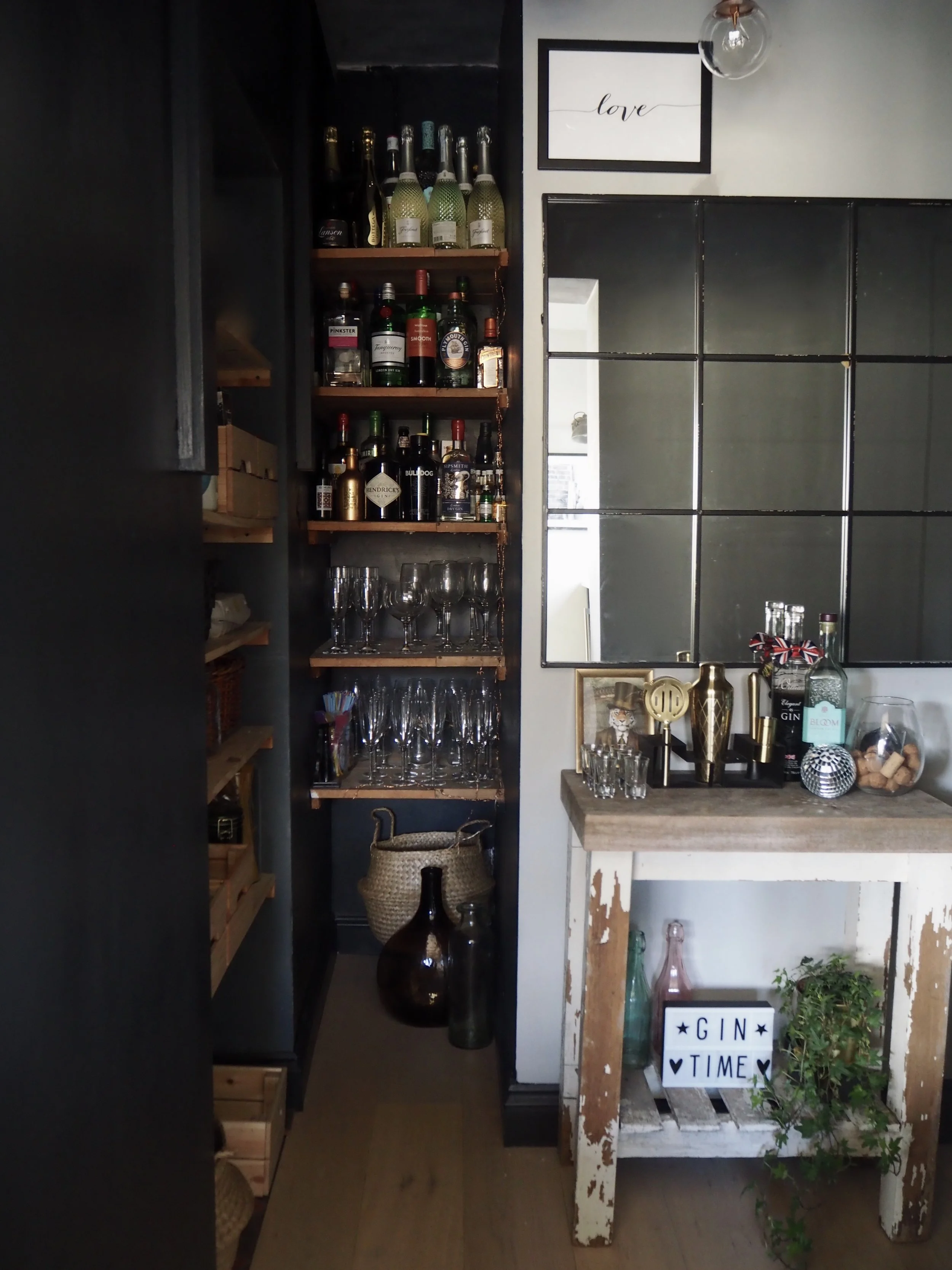 The bar area looking a little tidier..... Mirror- Tobias Metal Mirror in Black- £103.50 www.maisonsdumonde.com