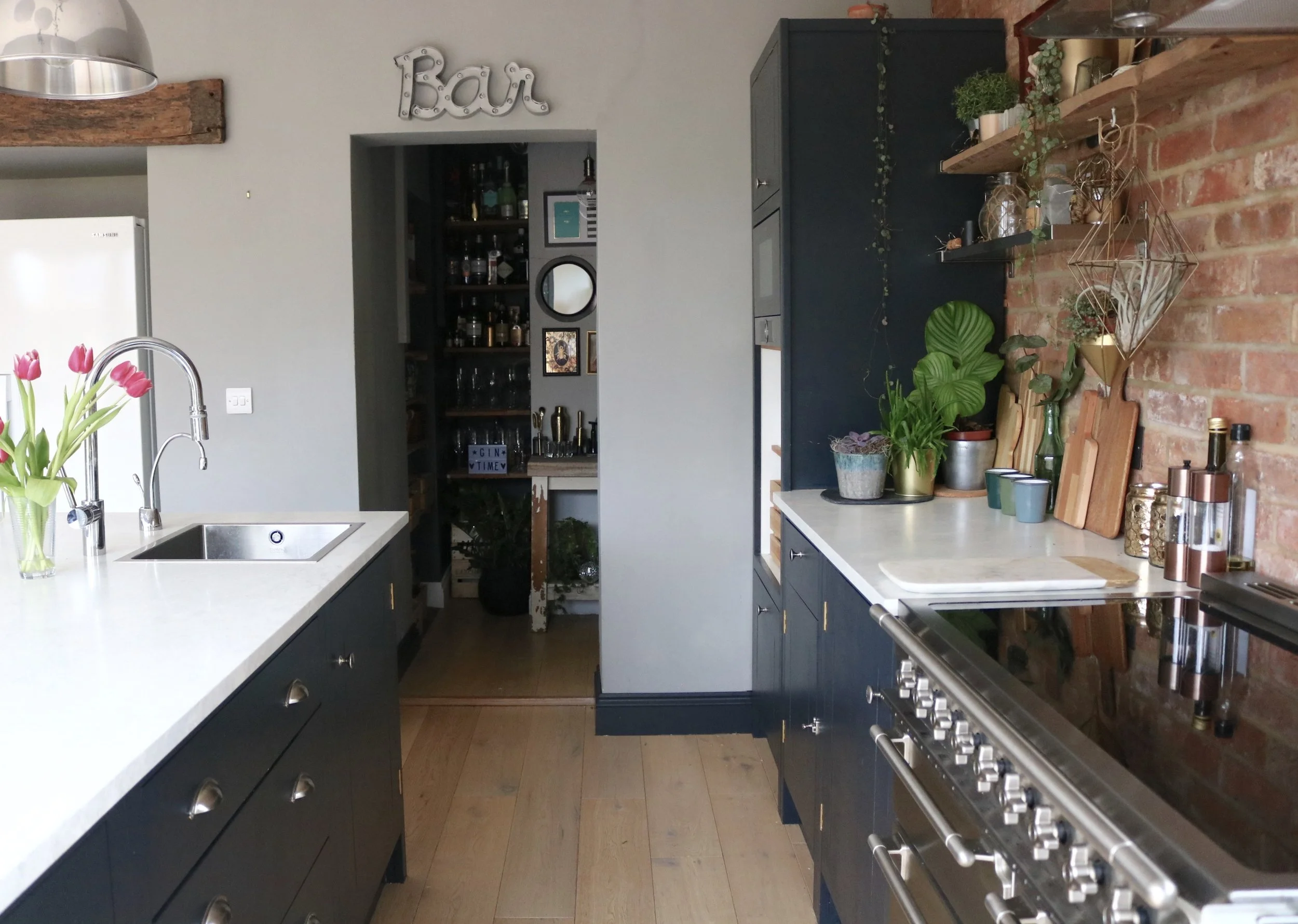 Looking through to our home bar from the kitchen at the beginning of this year..... The bar area is part of the pantry room and has since been updated