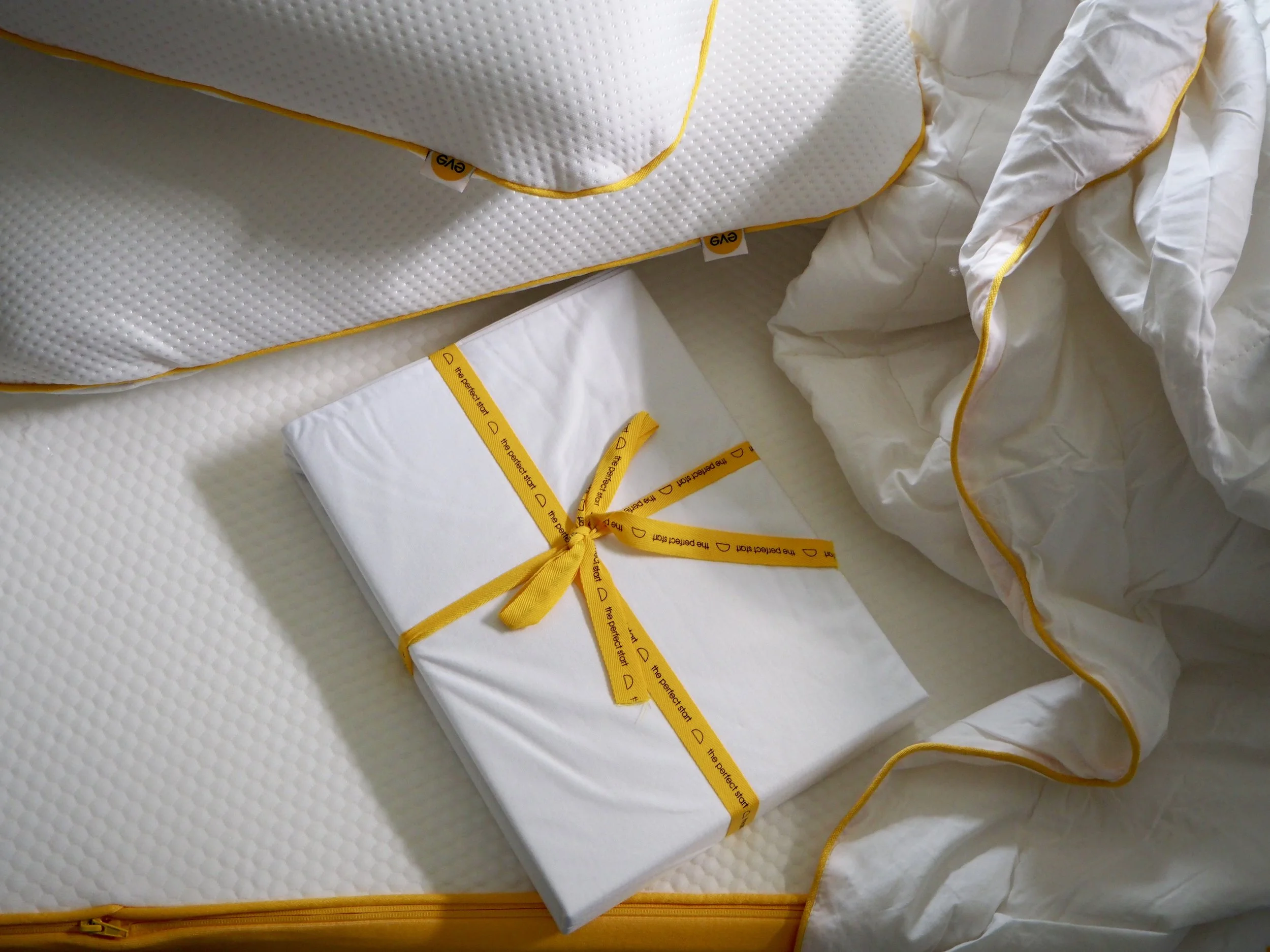 The eve original mattress bundle….. The memory foam pillows have tiny air holes to keep you cool as well as supporting your head and neck. I love that a mattress protector is included in the bundle, being asthmatic myself, the protection from dust mites and 100% organic cotton top layer gives me extra peace of mind.