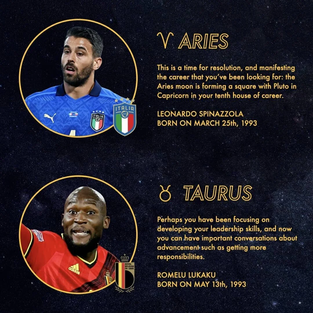 🌠 What your zodiac sign have in store for you today?

🇨🇭 Switzerland VS 🇪🇸 Spain &bull; 6pm at Krestovsky Stadium, St. Petersburg
🇧🇪 Belgium VS 🇮🇹 Italy &bull; 9pm at Allianz Arena, Munich

#euro2020 #euro2020 #uefaeuro #horoscope #dailyhoro