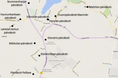  Etelä-Tuusulan päiväkotien kapasiteettitarkastelu