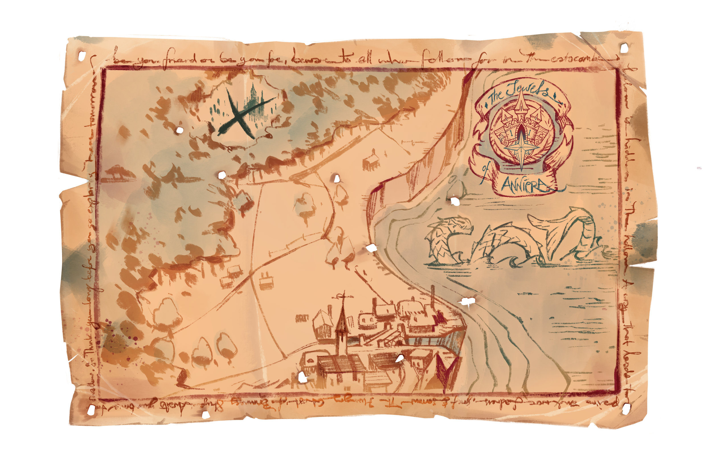 The Pop-up Book & Map were created for Books & Crannies- key items were used to add layers of visual storytelling to enrich the visual worldbuilding.
